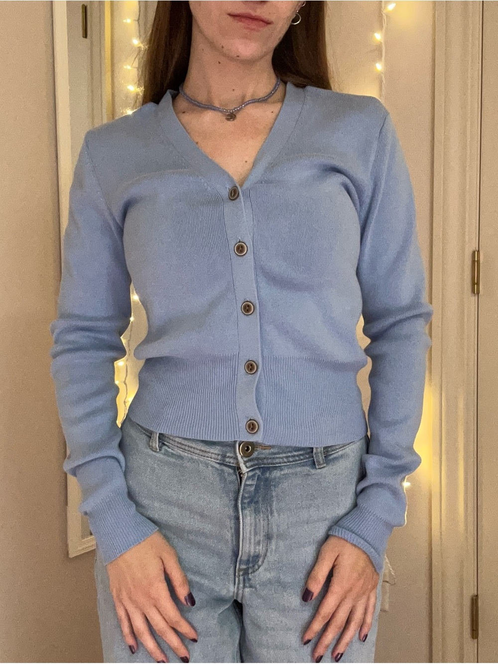 Blue V-Neck Sweater